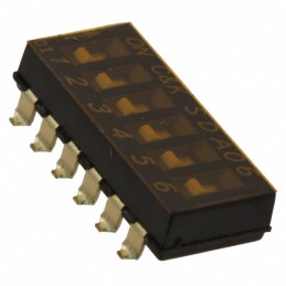 1 pcs : SDA06H0SBR - SWITCH SLIDE DIP SPST 0.025A 24V