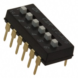 1 pcs : SDA06H1BD - SWITCH SLIDE DIP SPST 0.025A 24V