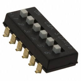 1 pcs : SDA06H1SBD - SWITCH SLIDE DIP SPST 0.025A 24V