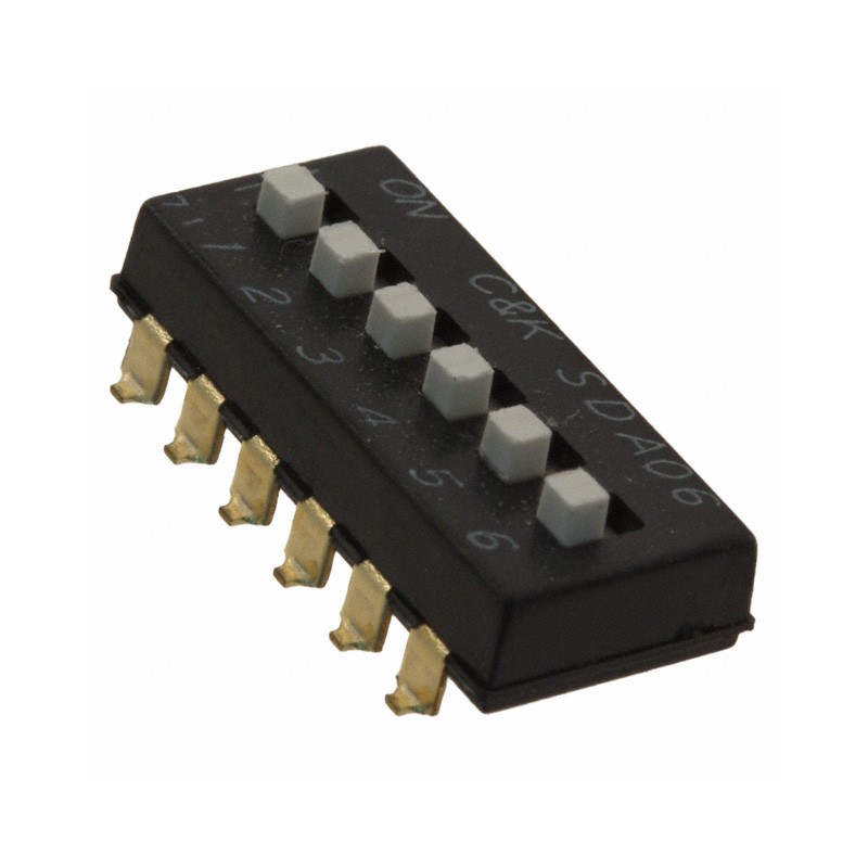 1 pcs : SDA06H1SBD - SWITCH SLIDE DIP SPST 0.025A 24V