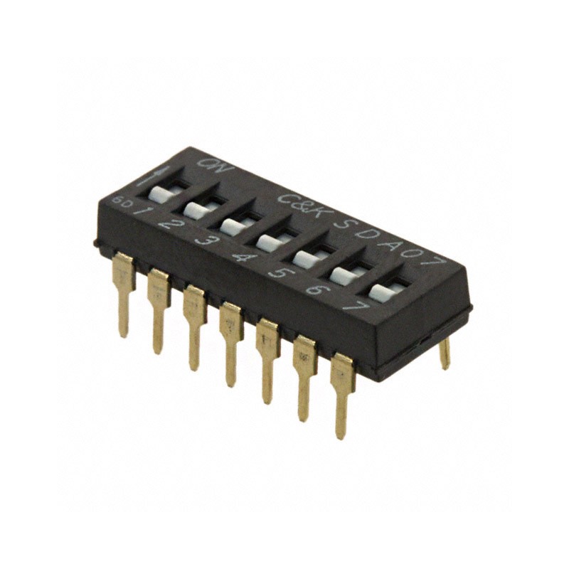 1 pcs : SDA07H0BD - SWITCH SLIDE DIP SPST 0.025A 24V