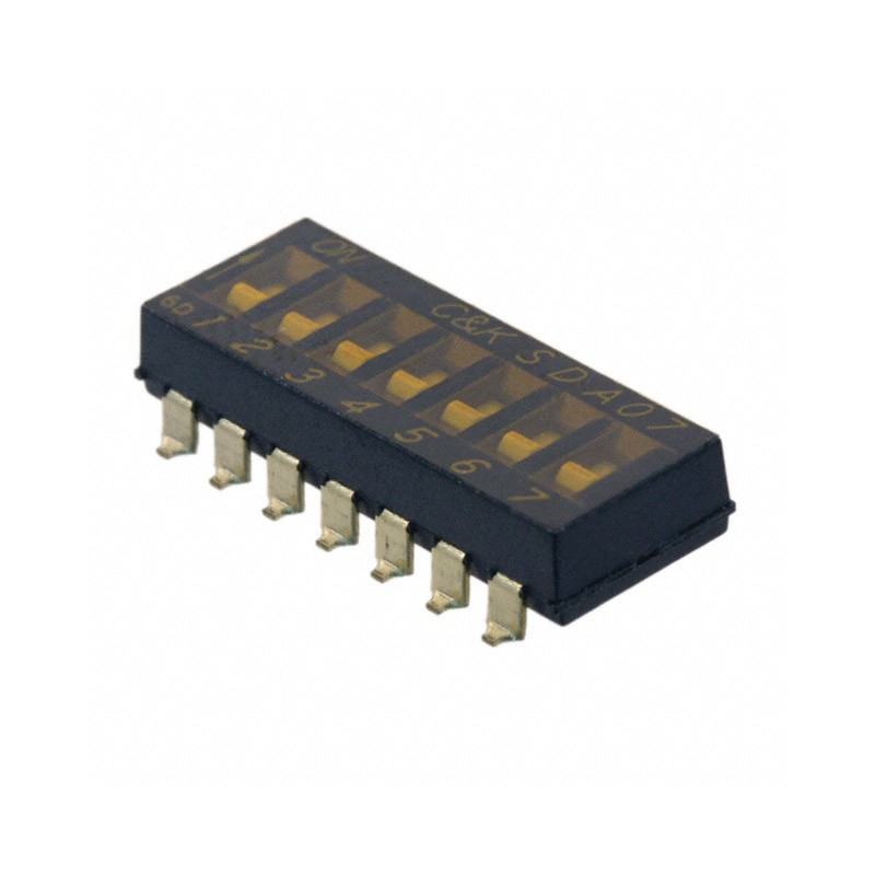 1 pcs : SDA07H0SB - SWITCH SLIDE DIP SPST 0.025A 24V