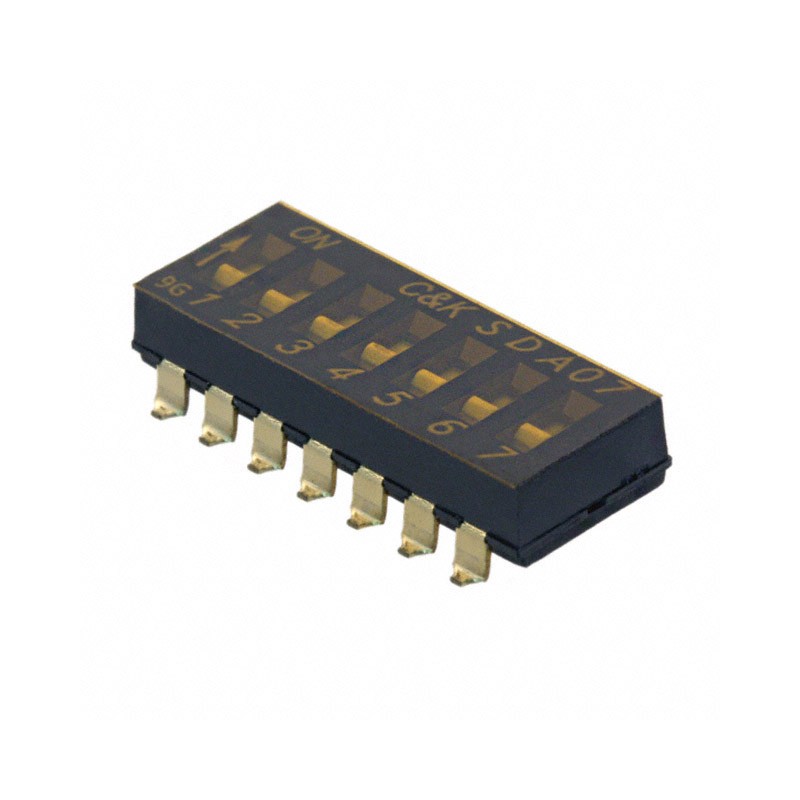 1 pcs : SDA07H0SBR - SWITCH SLIDE DIP SPST 0.025A 24V