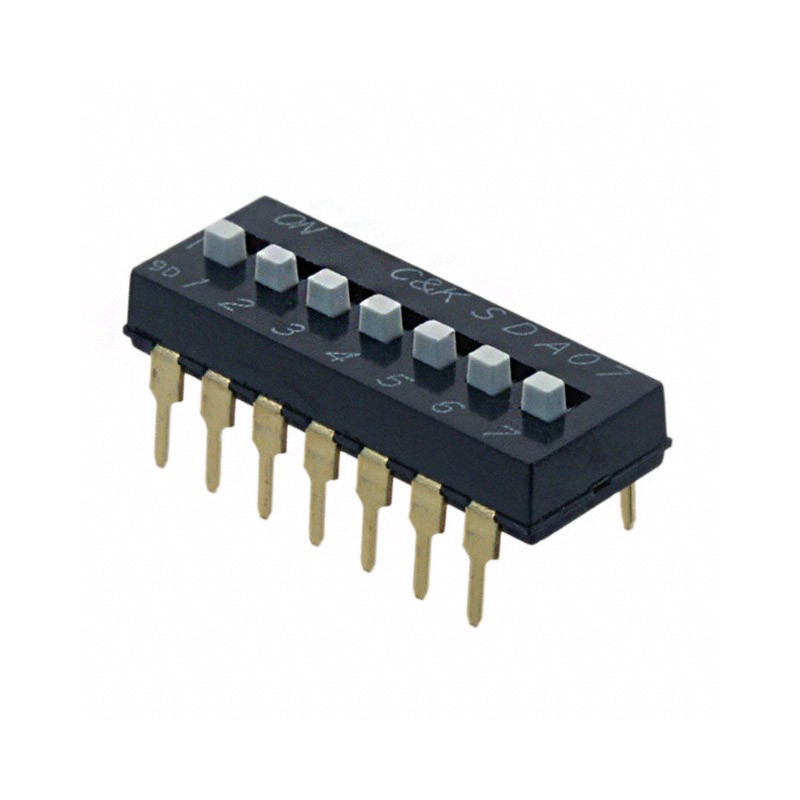 1 pcs : SDA07H1BD - SWITCH SLIDE DIP SPST 0.025A 24V