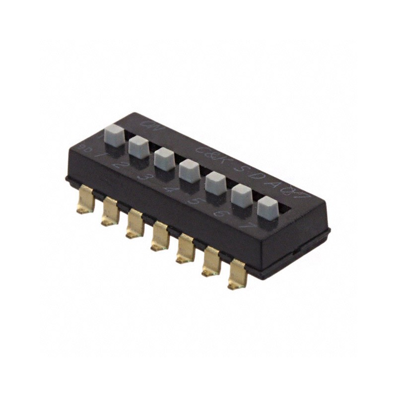 1 pcs : SDA07H1SBD - SWITCH SLIDE DIP SPST 0.025A 24V