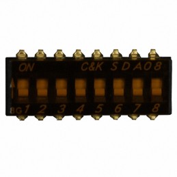 1 pcs : SDA08H0SB - SWITCH SLIDE DIP SPST 0.025A 24V
