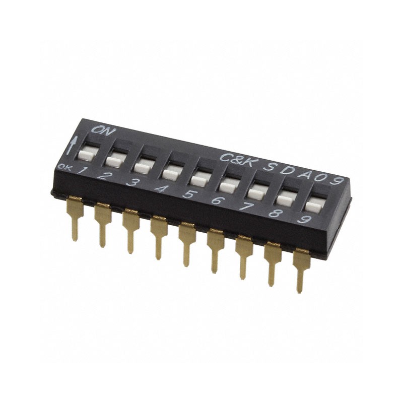 1 pcs : SDA09H0BD - SWITCH SLIDE DIP SPST 0.025A 24V