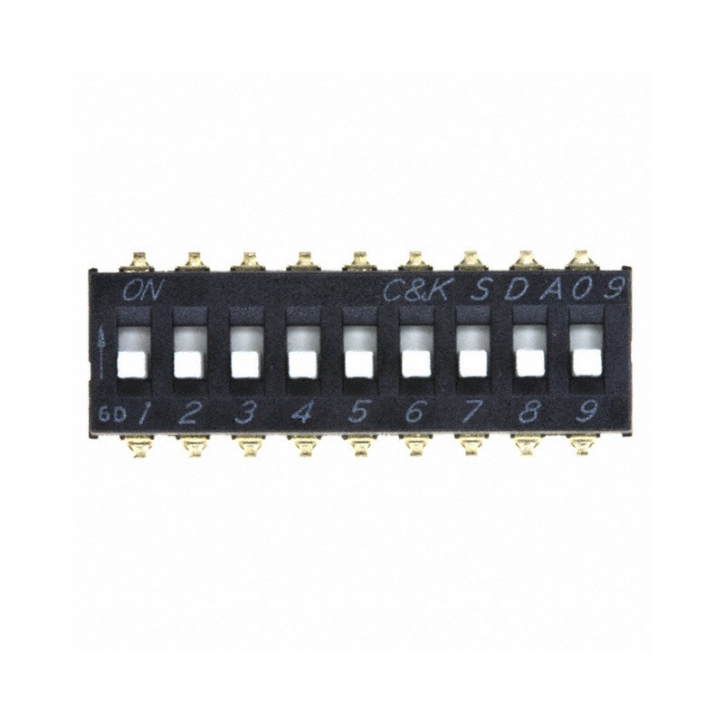 1 pcs : SDA09H1SBD - SWITCH SLIDE DIP SPST 0.025A 24V