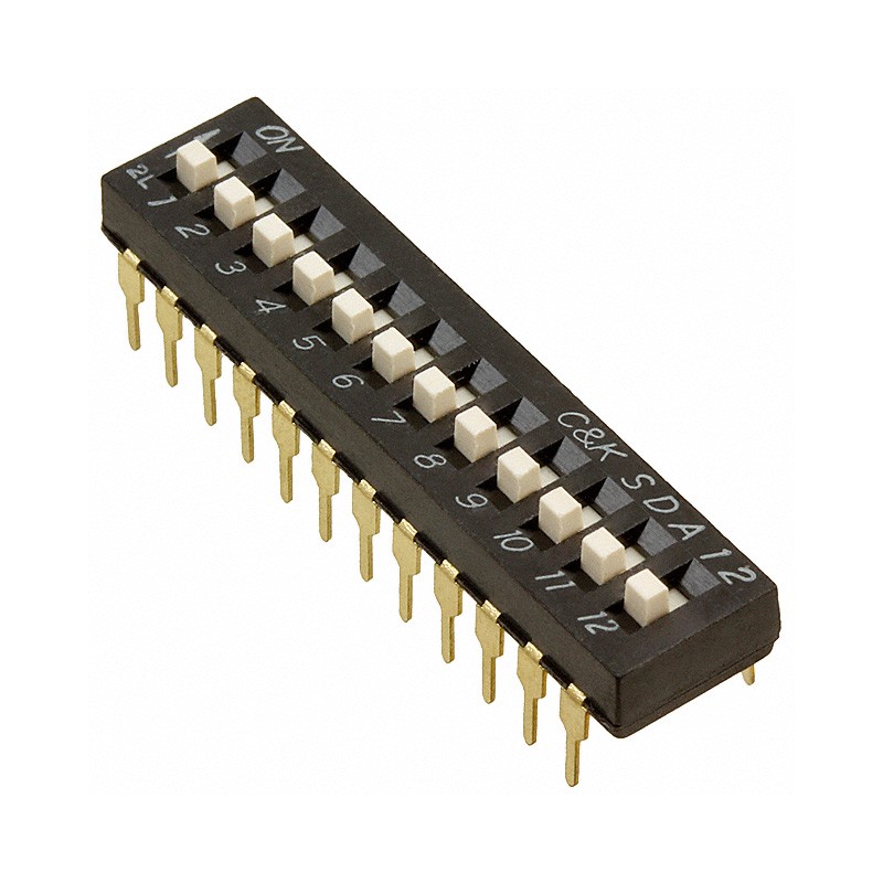 1 pcs : SDA12H1BD - SWITCH SLIDE DIP SPST 0.025A 24V