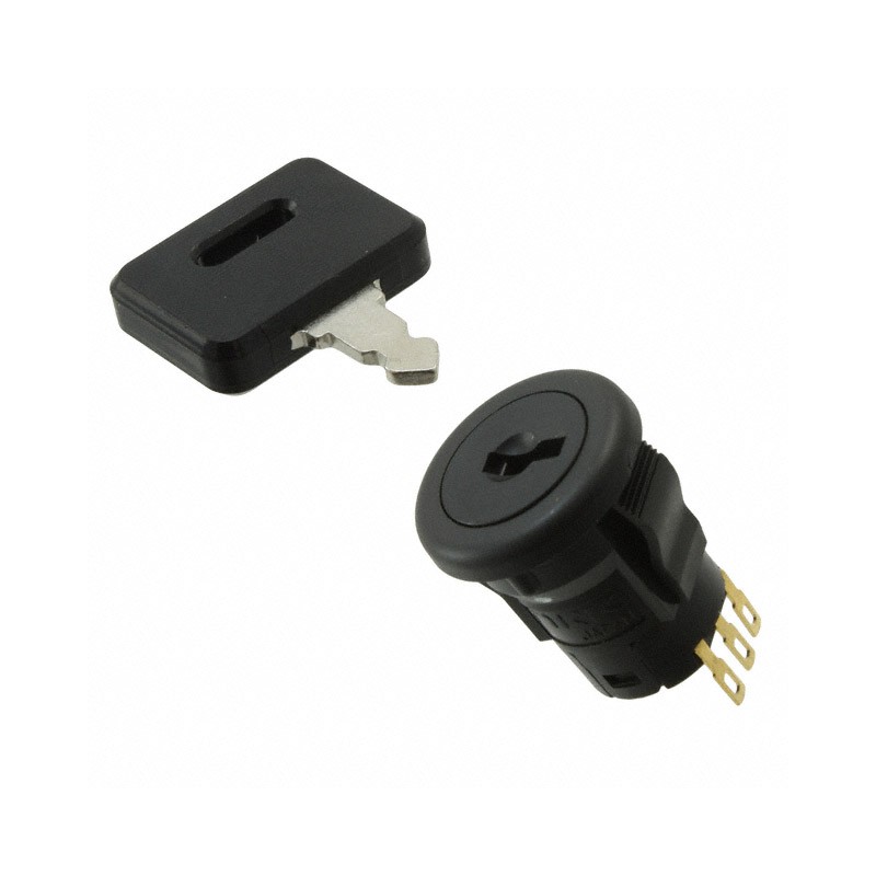 1 pcs : SK14DGMG01 - SWITCH KEYLK 3POS SP3T 0.4VA 28V