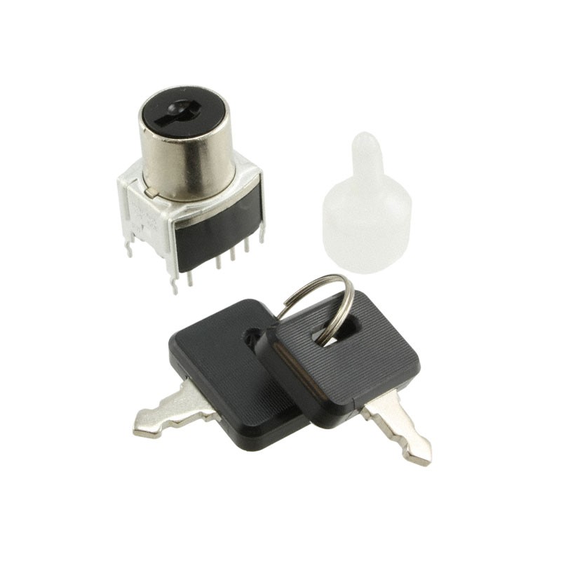 1 pcs : SK14EG13 - SWITCH KEYLK 3POS SP3T 0.4VA 28V