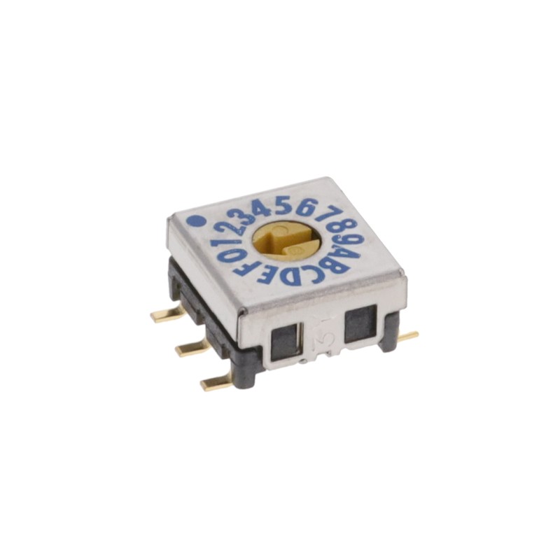 1 pcs : SMR7016C-1E - SWITCH ROTARY DIP HEX 0.03A 15V