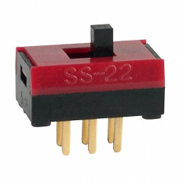 1 pcs : SS22SBP4 - SWITCH SLIDE DPDT 0.4VA 28V