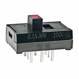 1 pcs : SS22SDP2LC - SWITCH SLIDE DPDT 100MA 30V