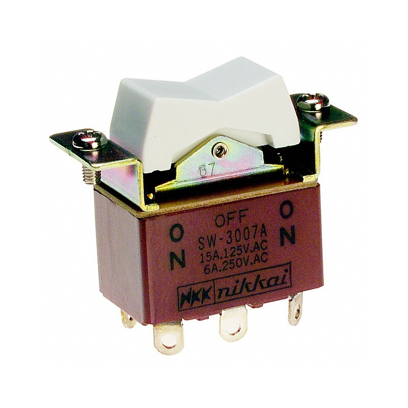 1 pcs : SW3007A - SWITCH ROCKER DPDT 15A 125V
