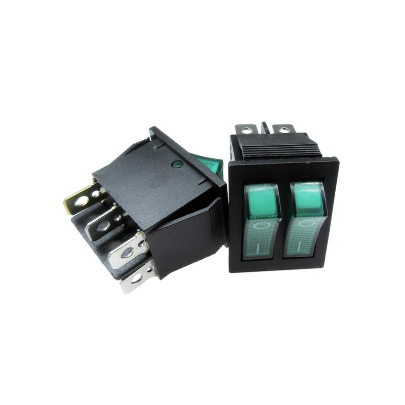1 pcs : SW-R1-3A-E-LG13-2A - SWITCH ROCKER DPST 20A 125V