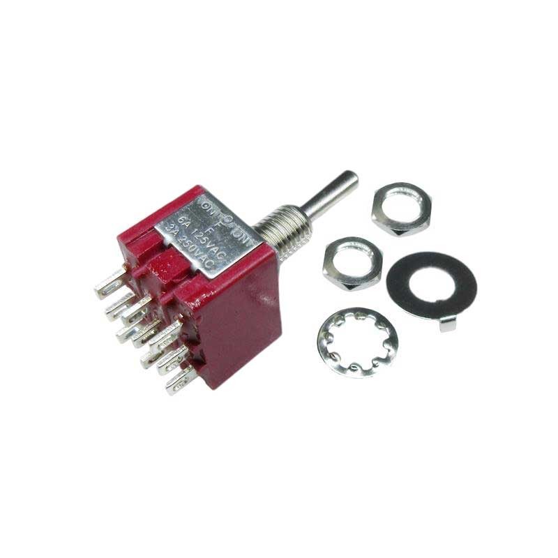 1 pcs : SW-T2-6E-A-A2-M3 - SWITCH TOGGLE 3PDT 6A 125V