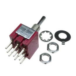 1 pcs : SW-T2-6E-B-A2-M3 - SWITCH TOGGLE 3PDT 6A 125V