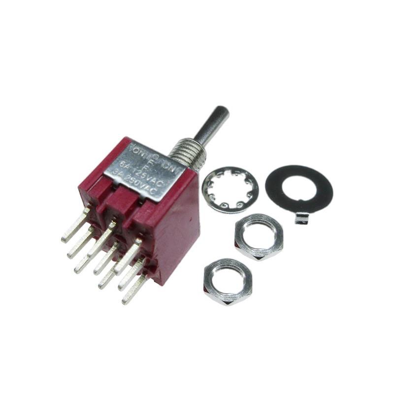 1 pcs : SW-T2-6E-B-A2-M3 - SWITCH TOGGLE 3PDT 6A 125V