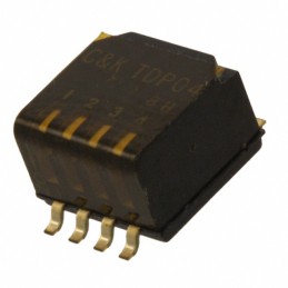 1 pcs : TDP04H0SB1 - SWITCH PIANO DIP SPST 0.025A 24V