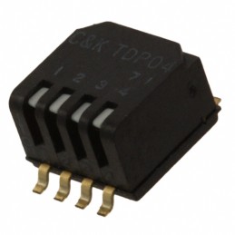 1 pcs : TDP04H0SBD1 - SWITCH PIANO DIP SPST 0.025A 24V