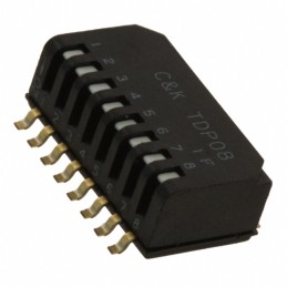1 pcs : TDP08H0SBD1 - SWITCH PIANO DIP SPST 0.025A 24V