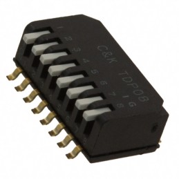 1 pcs : TDP08H1SBD1 - SWITCH PIANO DIP SPST 0.025A 24V