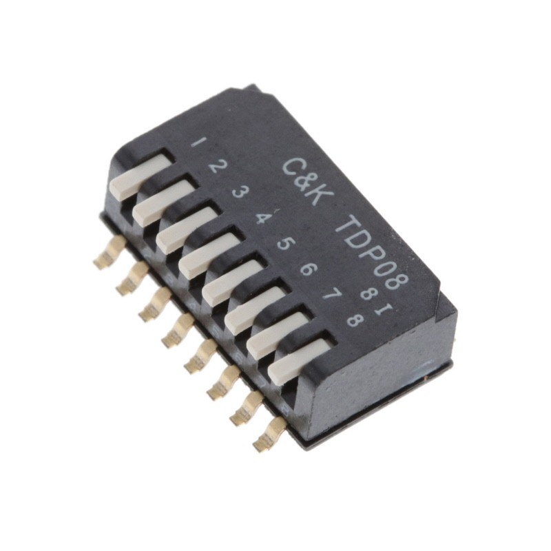 1 pcs : TDP08H1SBD1R - SWITCH PIANO DIP SPST 0.025A 24V