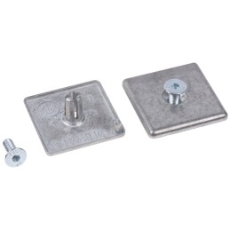 1 Bag of 2 - Bosch Rexroth Black Die Cast Zinc, Galvanised Steel End Cap, 45 mm Strut Profile, 8mm Groove