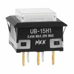 1 pcs : UB15KKG015D-JB - SWITCH PUSH SPDT 0.4VA 28V