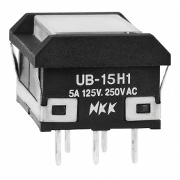 1 pcs : UB15NBKW015F-JB - SWITCH PUSHBUTTON SPDT 5A 125V