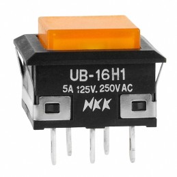 1 pcs : UB16KKW015D-DD - SWITCH PUSHBUTTON SPDT 5A 125V