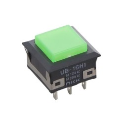 1 pcs : UB16KKW015F-FF - SWITCH PUSHBUTTON SPDT 5A 125V