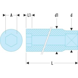 1 pcs - Facom 1/4 in Drive 13mm Deep Socket, 12 point, 50 mm Overall Length