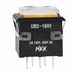 1 pcs : UB216KKW015D-1JD - SWITCH PUSHBUTTON SPDT 5A 125V