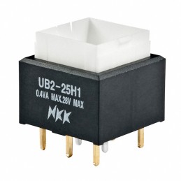 1 pcs : UB225SKG035F - SWITCH PUSH DPDT 0.4VA 28V
