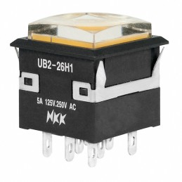 1 pcs : UB226KKW015D-1JD - SWITCH PUSHBUTTON DPDT 5A 125V