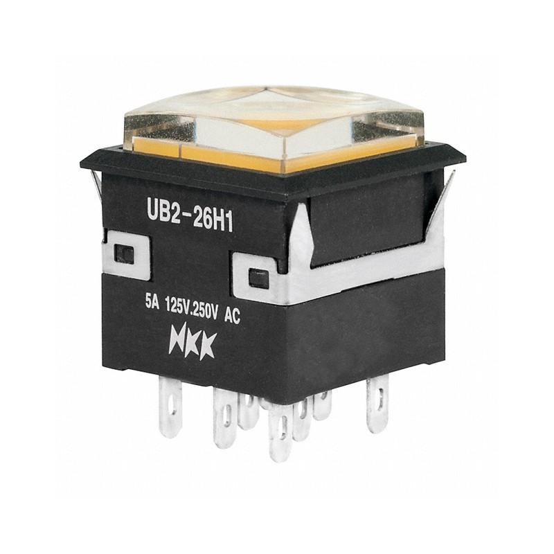 1 pcs : UB226KKW015D-1JD - SWITCH PUSHBUTTON DPDT 5A 125V