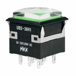 1 pcs : UB226KKW015F-1JF - SWITCH PUSHBUTTON DPDT 5A 125V