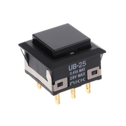 1 pcs : UB25KKG01N-A - SWITCH PUSH DPDT 0.4VA 28V