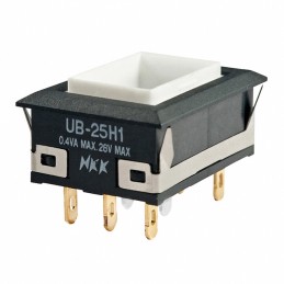 1 pcs : UB25NKG015C - SWITCH PUSH DPDT 0.4VA 28V