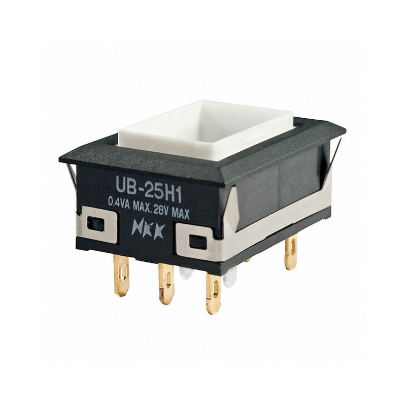 1 pcs : UB25NKG015C - SWITCH PUSH DPDT 0.4VA 28V