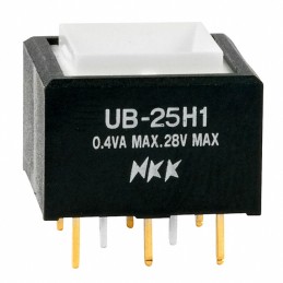 1 pcs : UB25SKG035C - SWITCH PUSH DPDT 0.4VA 28V