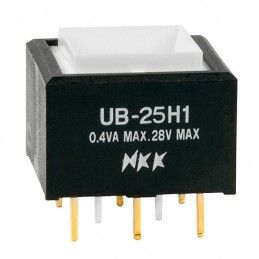 1 pcs : UB25SKG035D - SWITCH PUSH DPDT 0.4VA 28V
