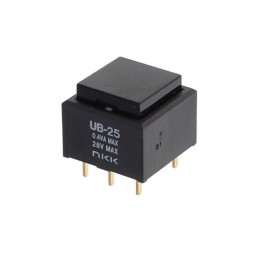 1 pcs : UB25SKG03N-A - SWITCH PUSH DPDT 0.4VA 28V
