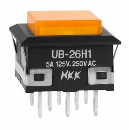 1 pcs : UB26KKW015D-DD - SWITCH PUSHBUTTON DPDT 5A 125V