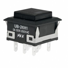 1 pcs : UB26KKW015F-AB - SWITCH PUSHBUTTON DPDT 5A 125V