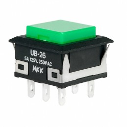 1 pcs : UB26KKW01N-F - SWITCH PUSHBUTTON DPDT 5A 125V