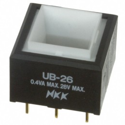 1 pcs : UB26SKG03N - SWITCH PUSH DPDT 0.4VA 28V