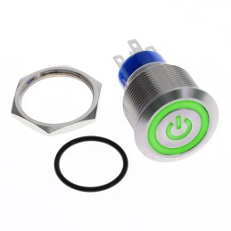 1 pcs : ULV7F2BSS635 - SWITCH PB ON-MOM GRN